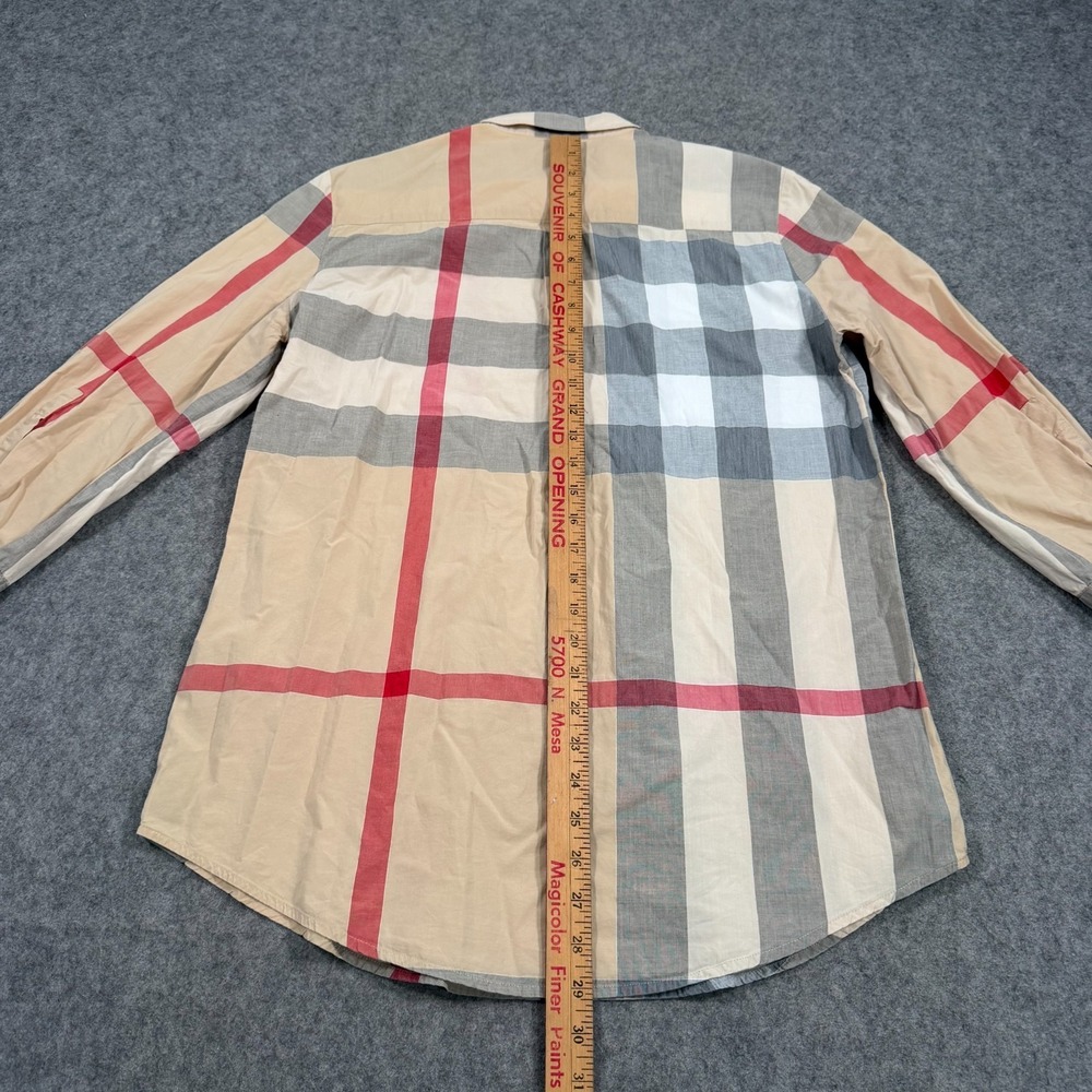 Burberry Brit Nova Check Half Button 3/4 Sleeve Popover Top Women's Size Medium - Picture 6 of 7